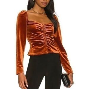 ASTR the Label velvet corset long sleeve top